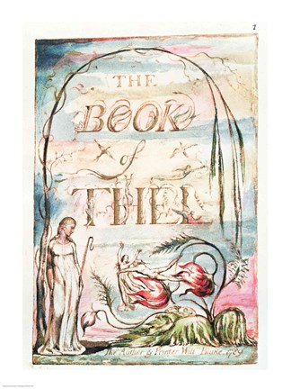 Framed Book of Thel; Title Page, 1789 Print