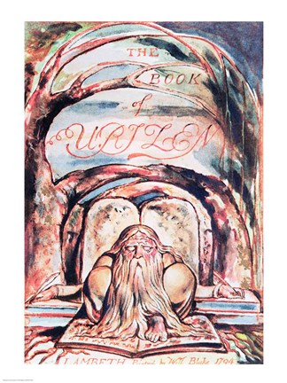 Framed First Book of Urizen; title page, showing Urizen Print