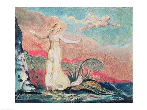 Framed Book of Thel; Plate 4 Thel in the Vale of Har, 1794 Print