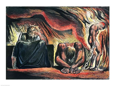 Framed Jerusalem The Emanation of the Giant Albion;  Vala, Hyle and Skofeld, showing the crowned Vala Print