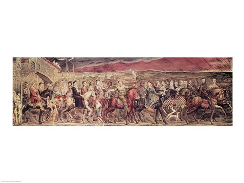 Framed Chaucer&#39;s Canterbury Pilgrims ,1810 Print