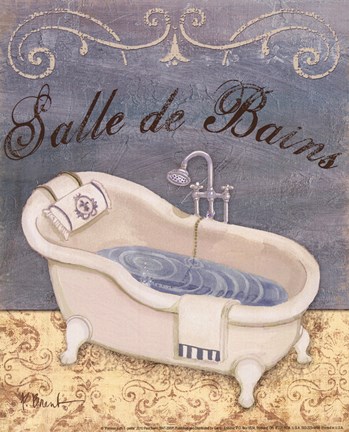 Framed Parisian Bath I - petite Print