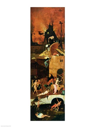 Framed Haywain: right wing of the triptych depicting Hell, c.1500 Print