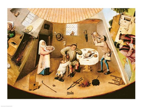 Framed Gluttony, detail from the Table of the Seven Deadly Sins and the Four Last Things, c.1480 Print