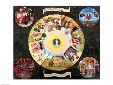 Framed Tabletop of the Seven Deadly Sins and the Four Last Things Print