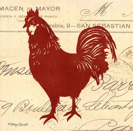 Framed Tuscan Rooster II Print