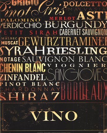 Framed Vino Type Print