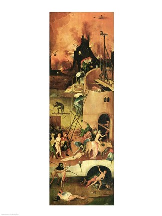 Framed Haywain: right wing of the triptych depicting Hell, c.1500 Print