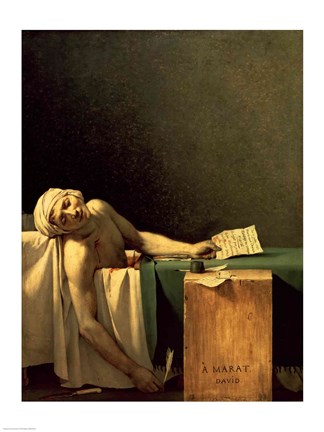 Framed Death of Marat, 1793 Print