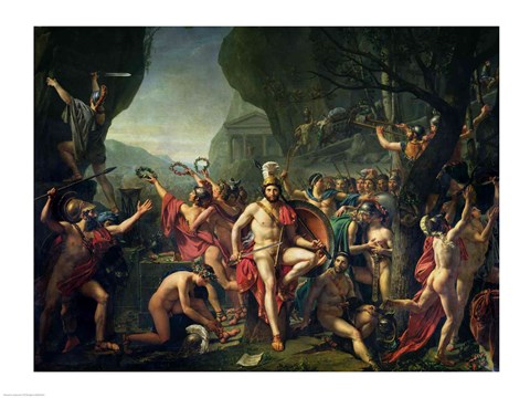 Framed Leonidas at Thermopylae, 480 BC, 1814 Print