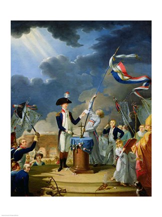 Framed Oath of Lafayette at the Festival of the Federation, 14th July 1790 Print