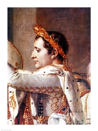 Framed Consecration of the Emperor Napoleon and the Coronation of the Empress Josephine, detail of Napoleon Print