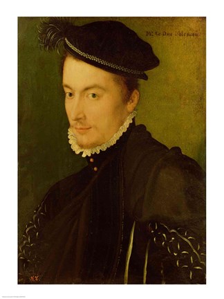 Framed Portrait presumed to be Hercule-Francois de France Print