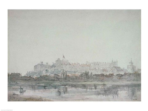 Framed Windsor Castle from the River, 19th century Print