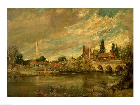 Framed Bridge of Harnham and Salisbury Cathedral Print