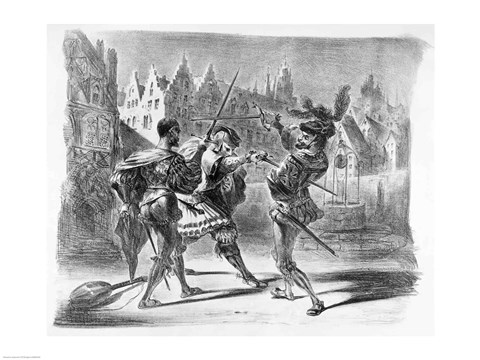 Framed Duel between Faust and Valentine, from Goethe&#39;s Faust Print