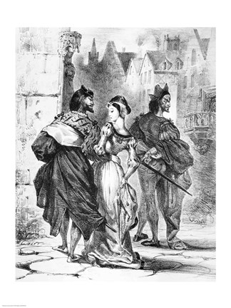 Framed Faust meeting Marguerite, from Goethe&#39;s Faust Print