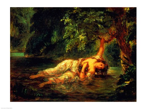 Framed Death of Ophelia, 1844 Print