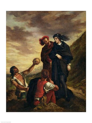 Framed Hamlet and Horatio in the Cemetery, from Scene 1, Act V of &#39;Hamlet&#39; Print