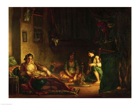 Framed Women of Algiers in their Harem Print