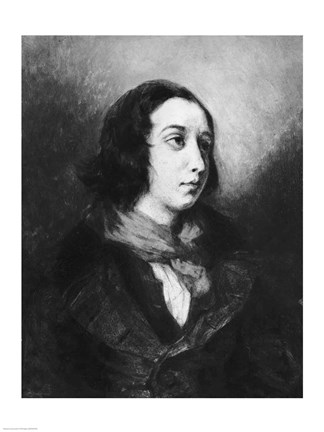 Framed Portrait of George Sand, 1838 Print