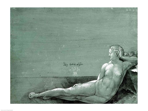 Framed Reclining female nude, 1501 Print