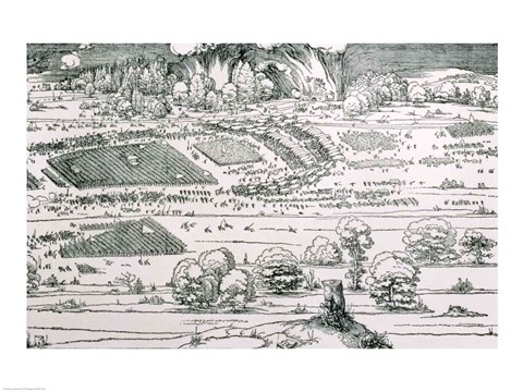 Framed Demonstration of defensive measures to protect a city against a besieging army, Detail Print