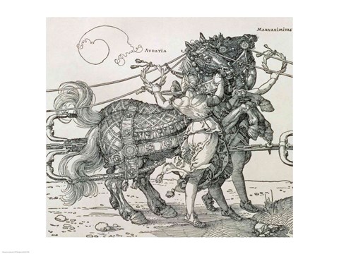 Framed Triumphal Chariot of Emperor Maximilian I of Germany: detail of the horse teams Print