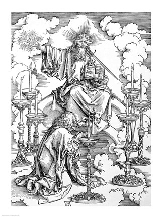 Framed Vision of The Seven Candlesticks from the 'Apocalypse' Print