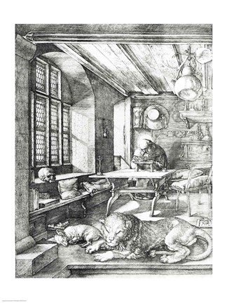 Framed St. Jerome in his Study, 1514 Print