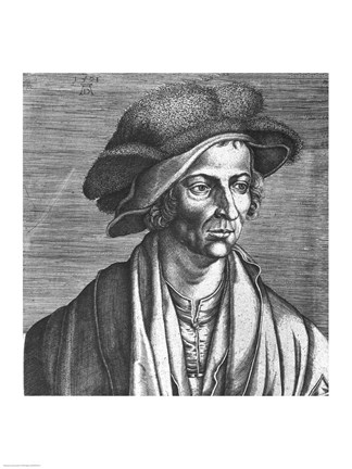 Framed Portrait of Joachim Patinir, 1521 Print
