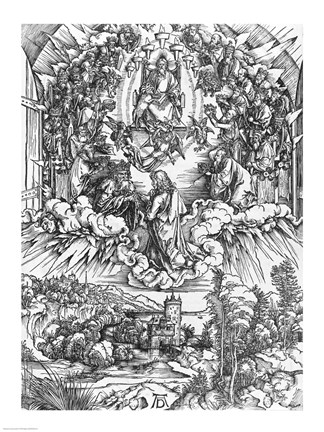 Framed Scene from the Apocalypse, St. John before God the Father and the Twenty-Four Elders Print