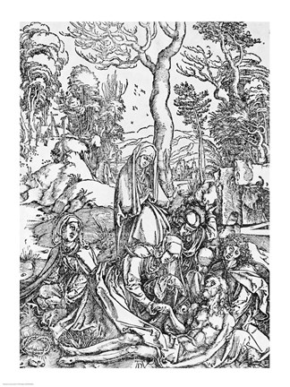 Framed Christ mourned by the Virgin and the female Saints, from &#39;The Great Passion&#39; series Print