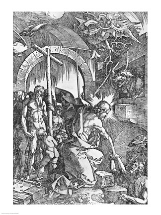 Framed descent of Christ into Limbo, from &#39;The Great Passion&#39; Print