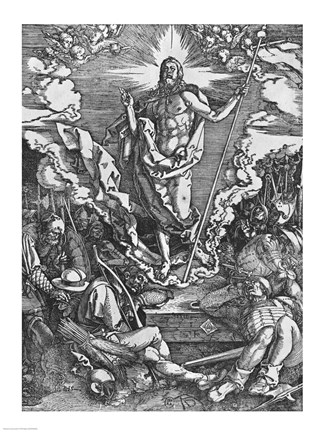 Framed Resurrection, from &#39;The Great Passion&#39; series, 1510 Print