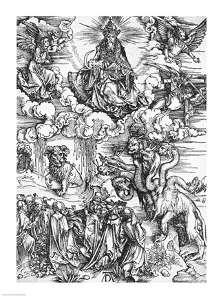 Framed Scene from the Apocalypse, The seven-headed and ten-horned dragon Print