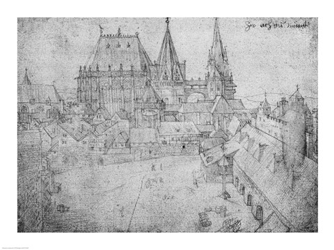 Framed Minster at Aachen, 1520 Print