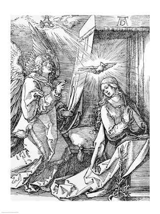 Framed Annunciation from the &#39;Small Passion&#39; series, 1511 Print