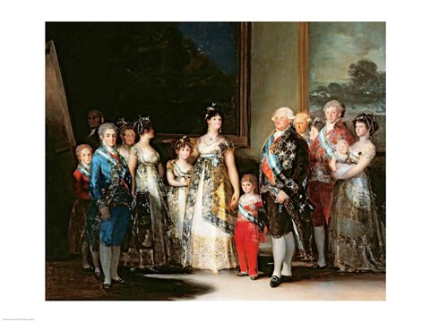 Framed Charles IV and his family, 1800 Print