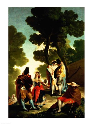 Framed Maja and Gallants, 1777 Print