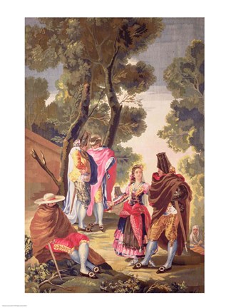 Framed Pretty Woman and the Masked Men Print