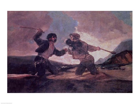 Framed Duel with Clubs Print