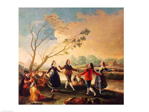 Framed Dance on the Banks of the River Manzanares, 1777 Print