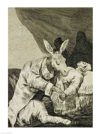 Framed Of what ill will he die? Print