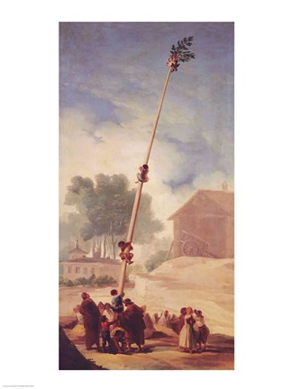 Framed Greasy Pole, 1787 Print
