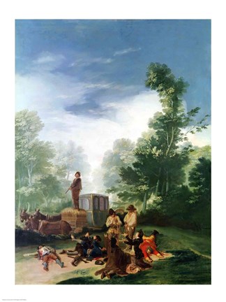 Framed Attack on a Coach, 1787 Print