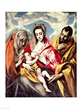 Framed Virgin and Child with SS. Anne and Joseph Print