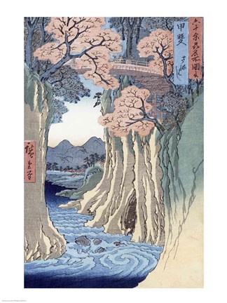 Framed monkey bridge in the Kai province Print