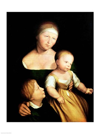 Framed Artist's Wife and Children, 1528 Print