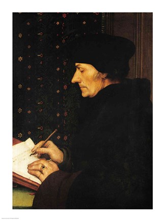 Framed Portrait of Desiderius Erasmus Print